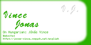 vince jonas business card