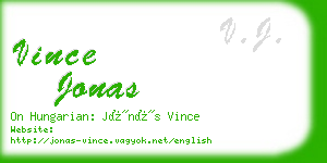 vince jonas business card